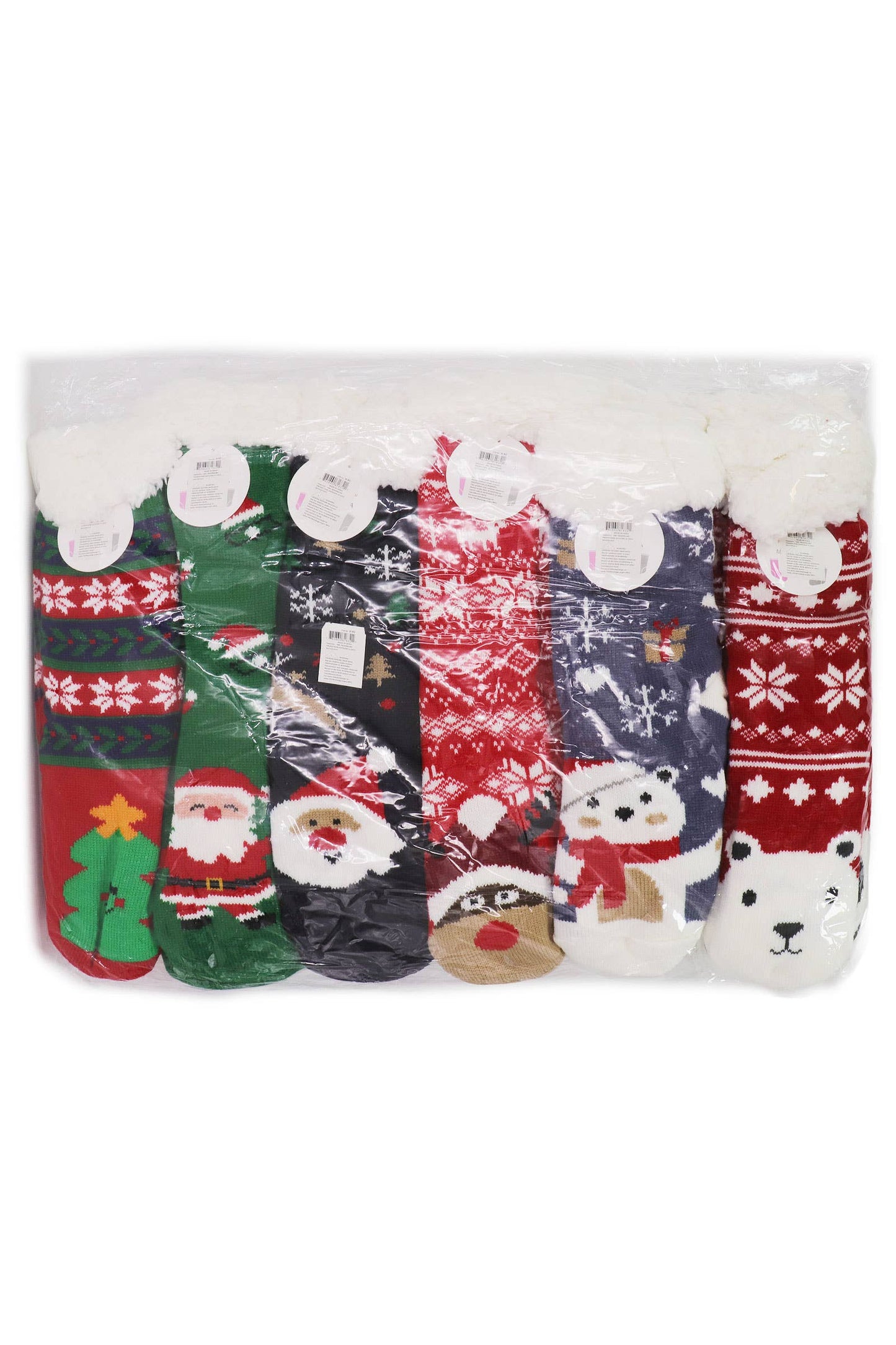 Christmas Thick Fleece Non-slip Lounge Socks: ASSORTED / ONE SIZE