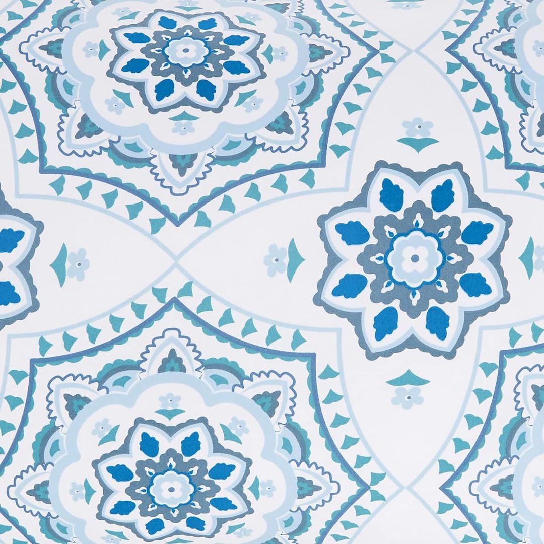 Queen Size Comforter Set. Colour – Light Blue Medallion.