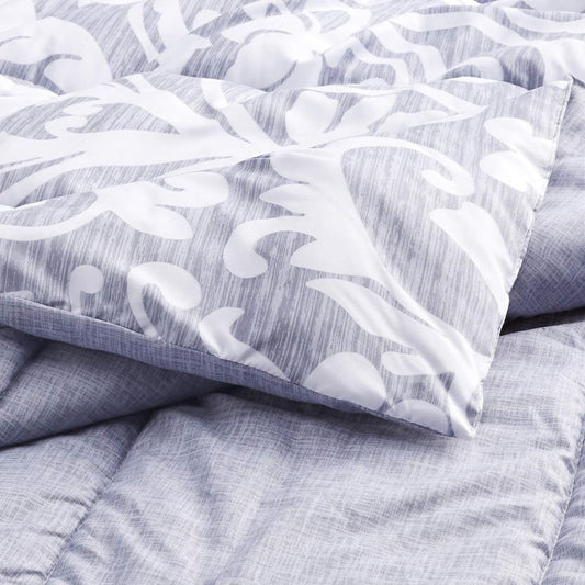 Queen Size Comforter Set. Colour – Grey Medallion.
