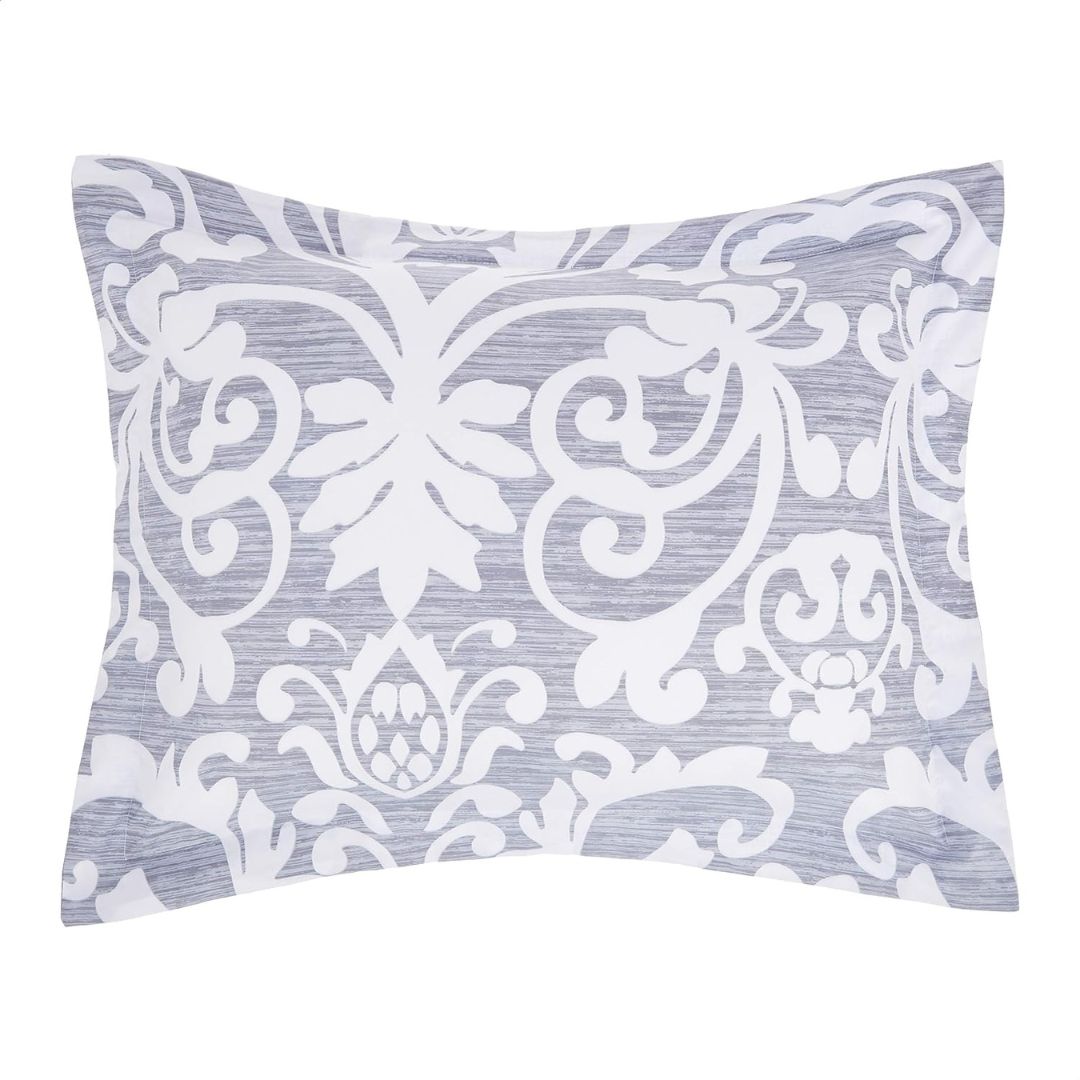 Queen Size Comforter Set. Colour – Grey Medallion.
