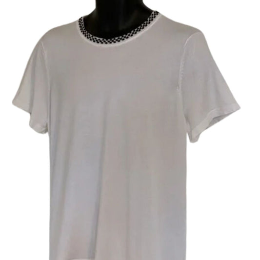 Karl Lagerfeld Short Sleeve Sweater. White