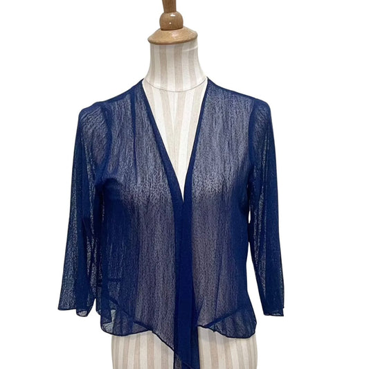 CREATION SOLID MESH BOLERO - NAVY