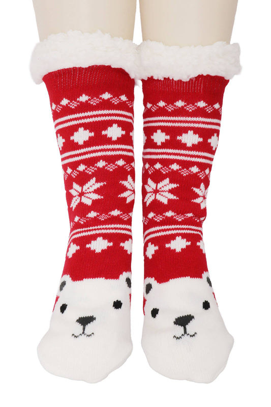 Christmas Thick Fleece Non-slip Lounge Socks: ASSORTED / ONE SIZE