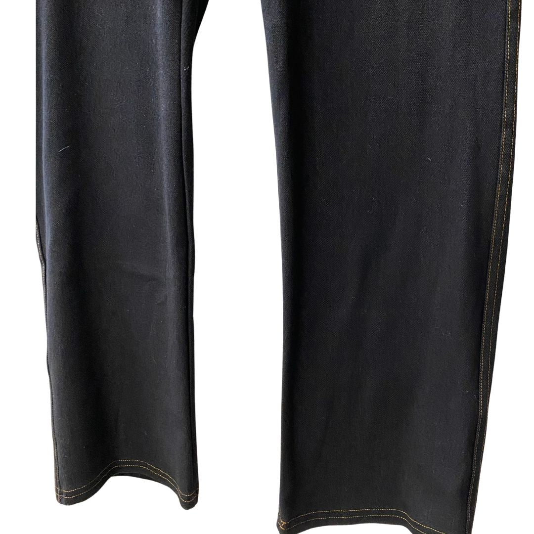 Julia Divina Premium Straight-Leg Pull-On Denim Pant — Soft Black