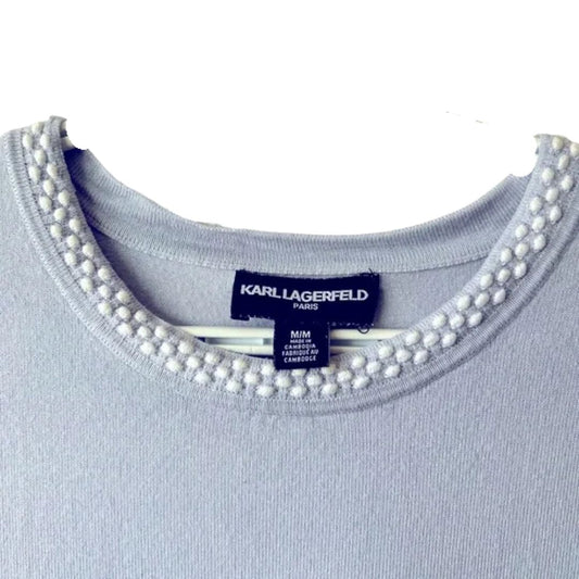 Karl Lagerfeld Short Sleeve Sweater. Baby Blue