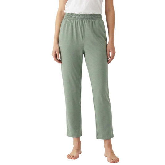 100% Cotton Straight-Leg Pull-On Pants. Sage Green