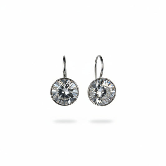 Round Swarovski® Crystal Leverback Earrings