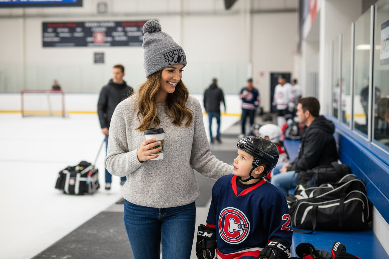 Hockey Mom Hat - Grey