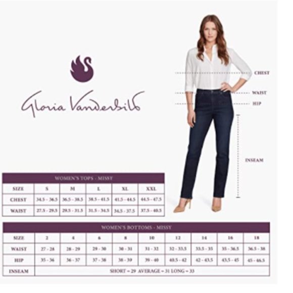 Gloria Vanderbilt Amanda Tapered Jeans, Average Length. White