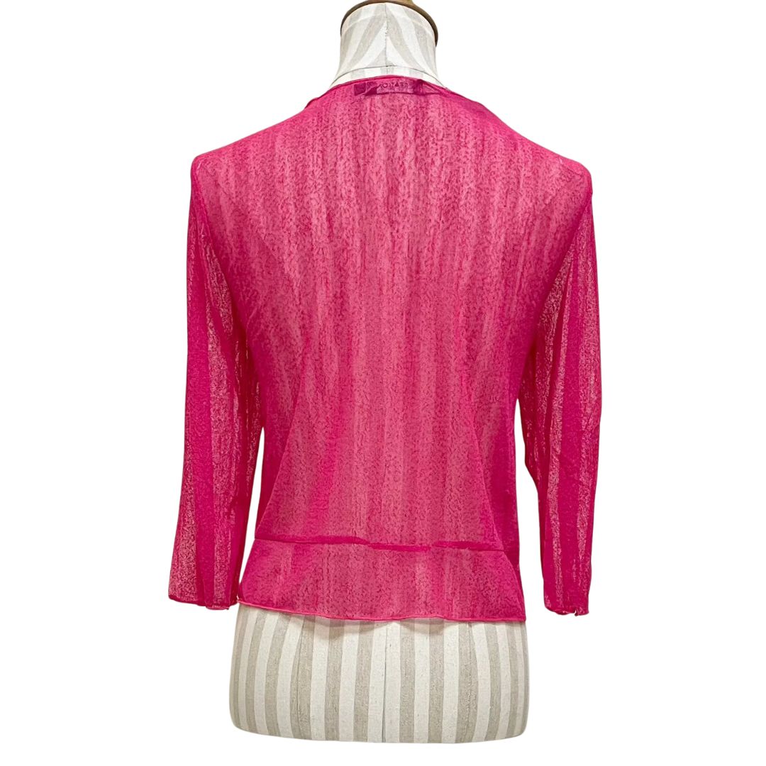 CREATION SOLID MESH BOLERO - PINK