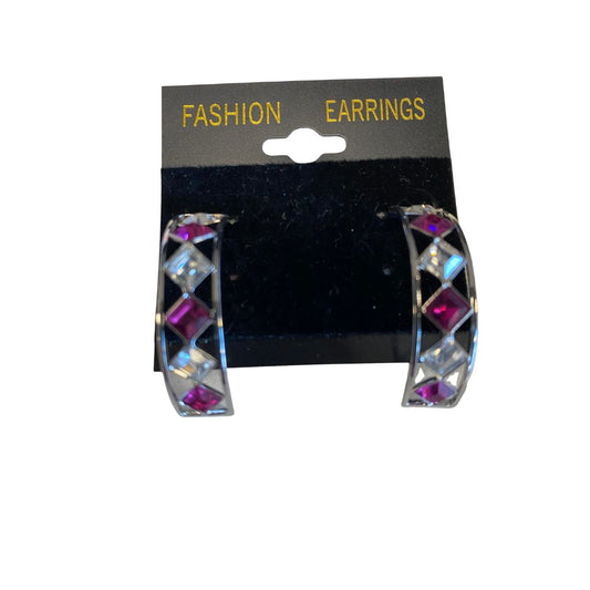 Crystal Accent Statement Hoops