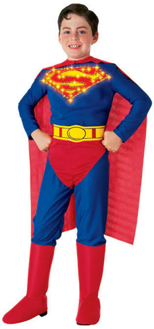 DC Comics Superman Kids Costume with Fibre optic lights