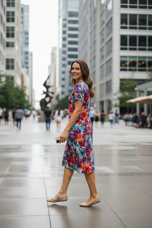 Watercolour Floral Print Dress