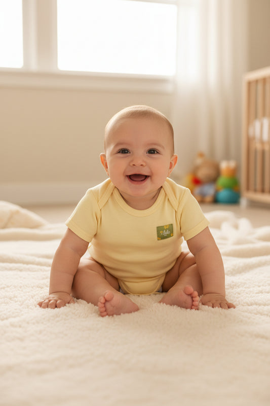 Infant Short Sleeve Bodysuit/Onesie Yellow