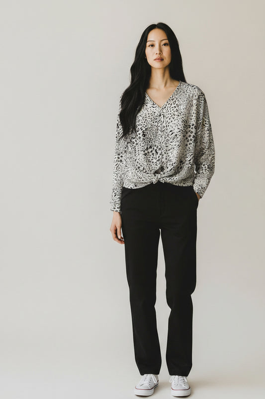 White and Black Blouse by Creation