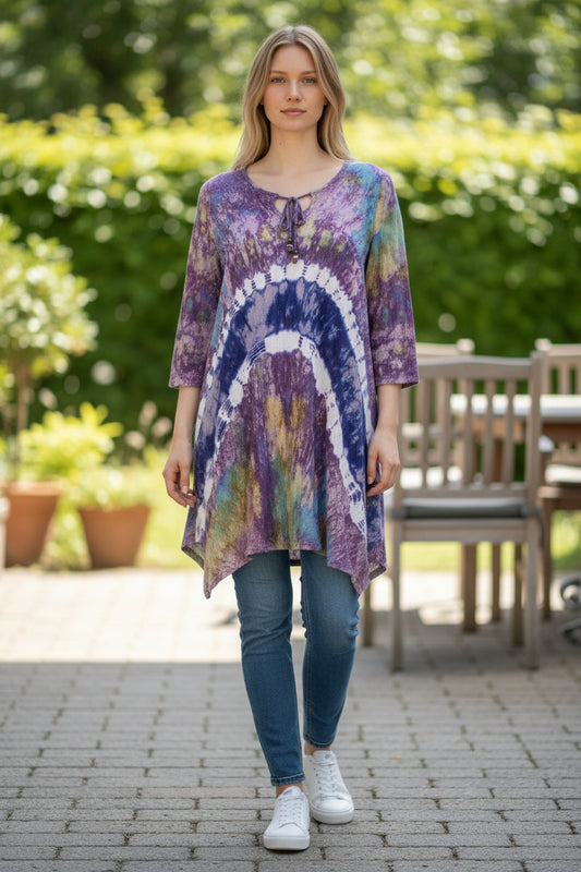 Tie-Dye Tunic Blouse