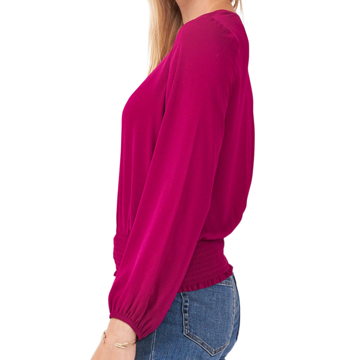 1. State Ladies Smocked Waist Blouse. Size Small