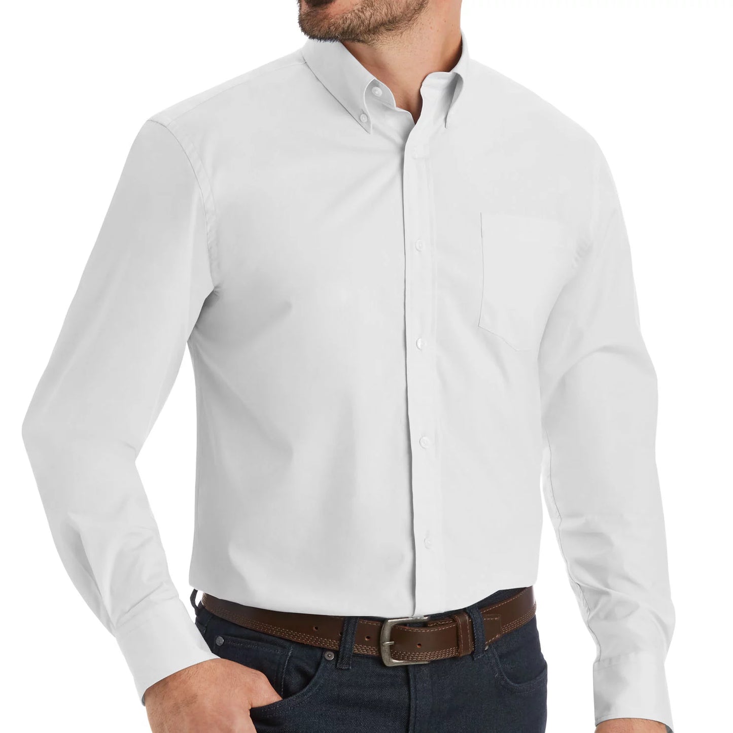 Member's Mark Men's Woven Poplin Shirt.. Solid White