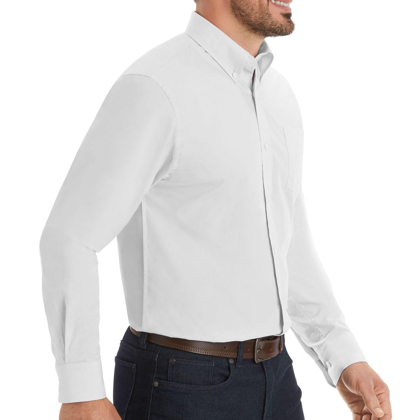 Member's Mark Men's Woven Poplin Shirt.. Solid White