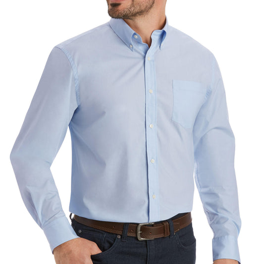 Member's Mark Men's Woven Poplin Shirt.. Solid Light Blue.