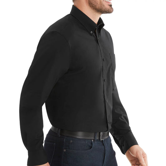 Member's Mark Men's Woven Poplin Shirt.. Solid Black