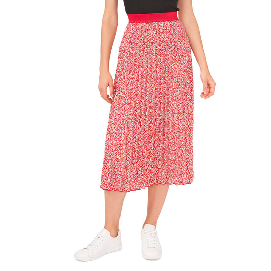 Vince Camuto Ladies Pleated MIDI Skirt Twiggy Dot Pink
