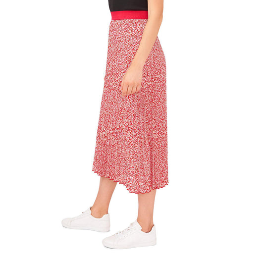 Vince Camuto Ladies Pleated MIDI Skirt Twiggy Dot Pink