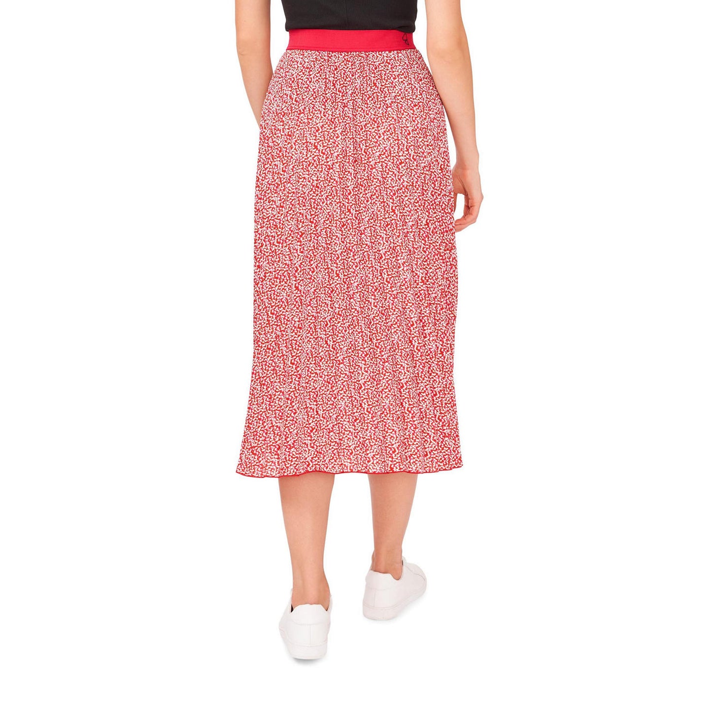 Vince Camuto Ladies Pleated MIDI Skirt Twiggy Dot Pink