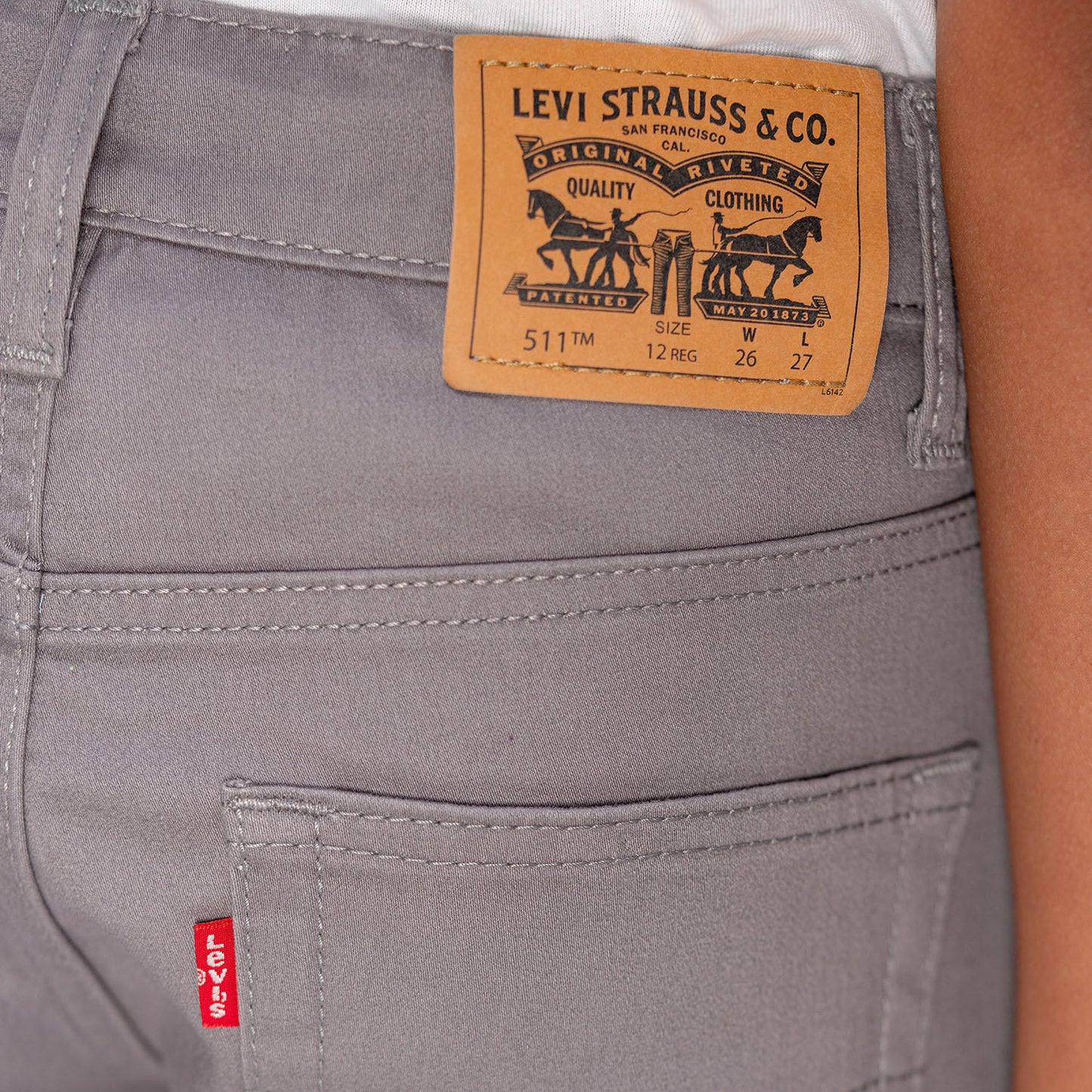 Levi's Boys' 511 Slim Fit Soft Brushed Suede Jean.  Grey