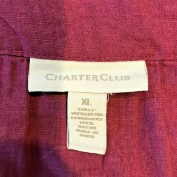 Charter Club Cotton Embroidered Bubble-Sleeve Top. MSRP $120