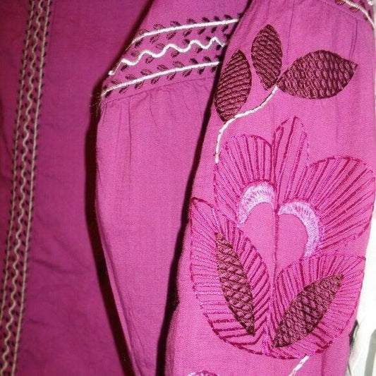 Charter Club Cotton Embroidered Bubble-Sleeve Top. MSRP $120