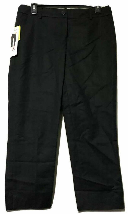 Hilary Radley Women's Stretch Slim Leg Crop Pant Black. Size 6