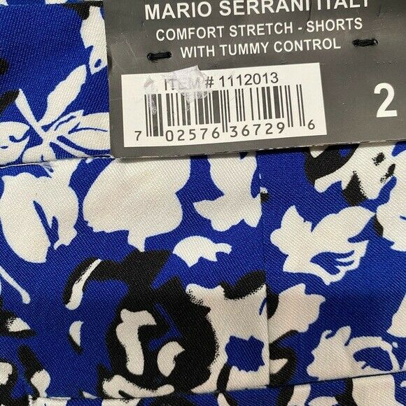 Mario Serrani Italy Bermuda Shorts. Comfort Stretch Tummy Control. Royal Print.