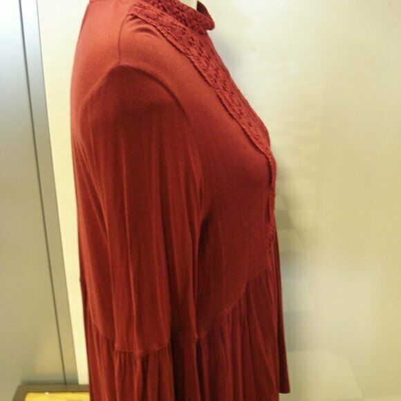 JPR Lace-Trim Peasant Top, Pomegranate MSRP $70