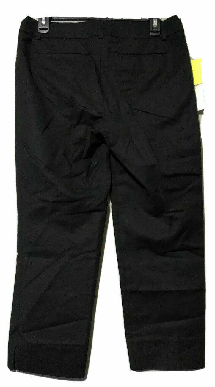 Hilary Radley Women's Stretch Slim Leg Crop Pant Black. Size 6