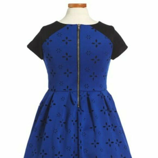 Blush Girls Laser Cut Short Sleeves Party Dress  MSRP $100