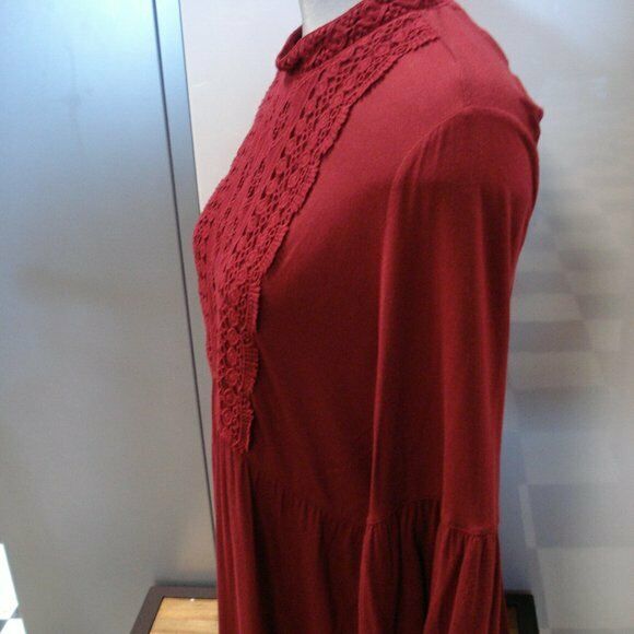 JPR Lace-Trim Peasant Top, Pomegranate MSRP $70