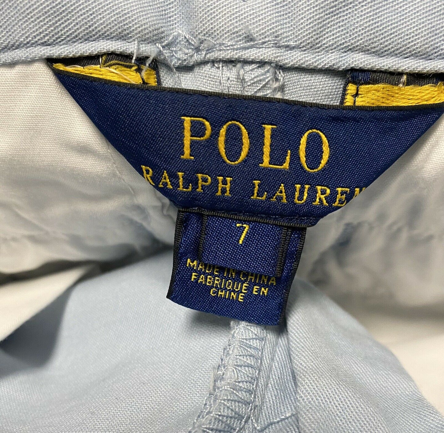 Polo Ralph Lauren Boys' Suffield Belted Stretch Chino Shorts. Blue. Size 7. MSRP $50