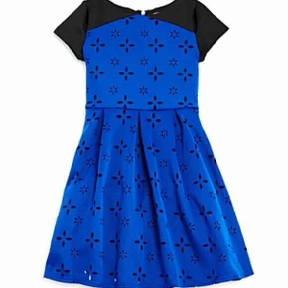 Blush Girls Laser Cut Short Sleeves Party Dress MSRP $100
