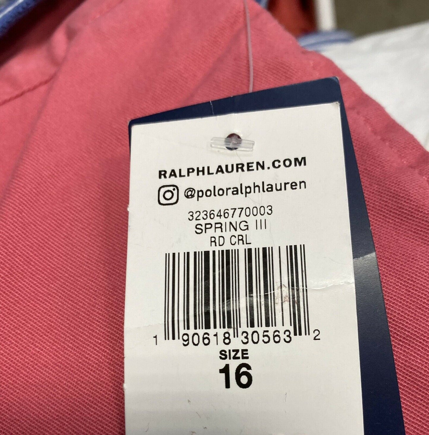 Polo Ralph Lauren Boys' Suffield Belted Stretch Chino Shorts. Coral Red. MSRP $50