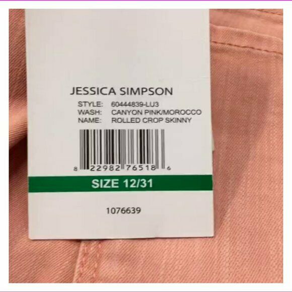Jessica Simpson women's rolled crop skinny jeans. Size 12