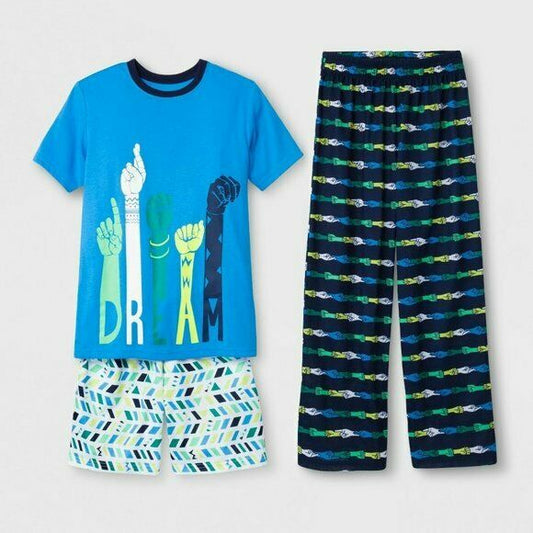 Cat & Jack Boy's 3-PC Pajama Set. Size 8/10.