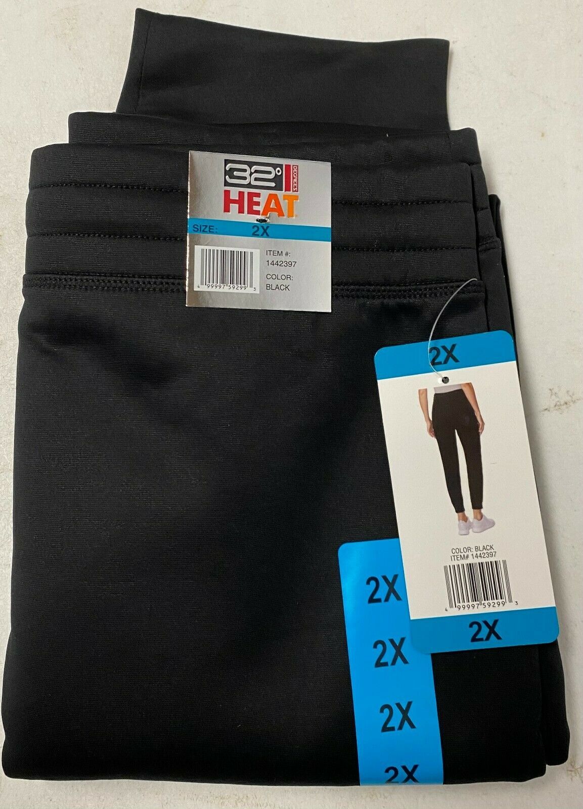32 Degrees Ladies' Jogger. Plus Sizes. Black.