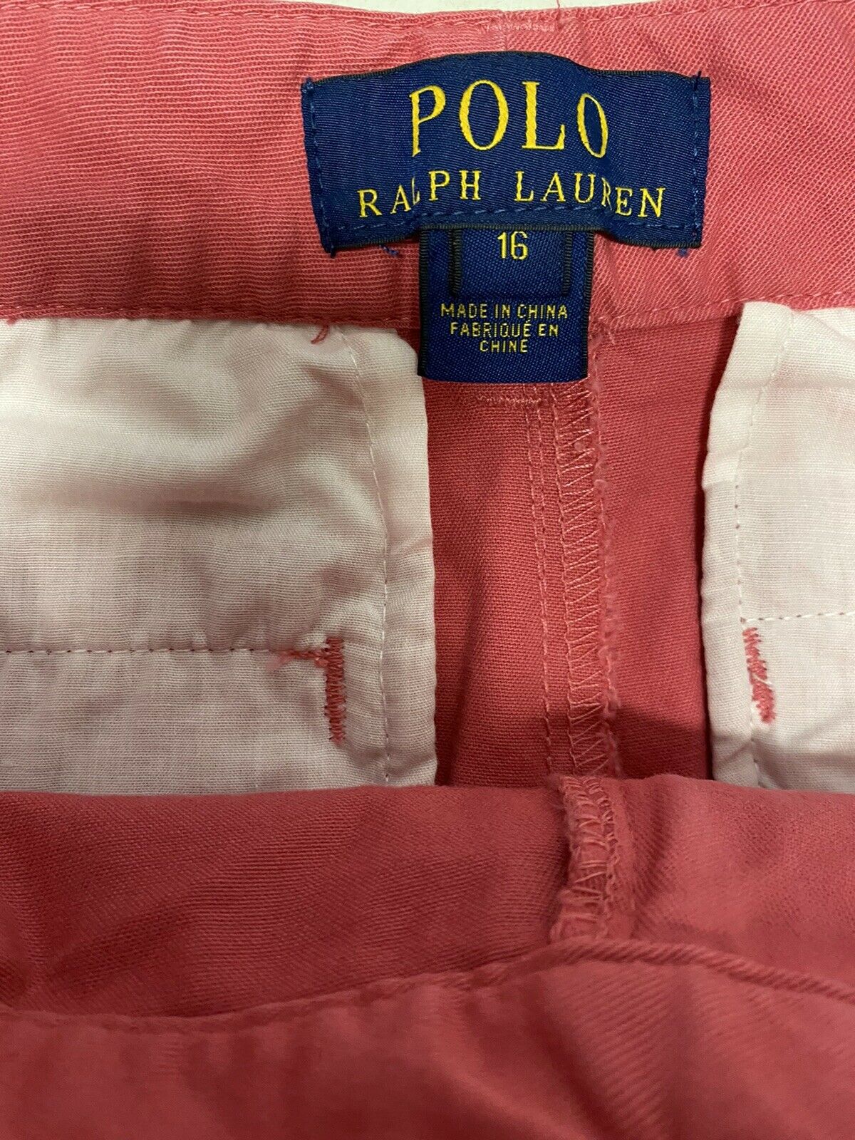 Polo Ralph Lauren Boys' Suffield Belted Stretch Chino Shorts. Coral Red. MSRP $50