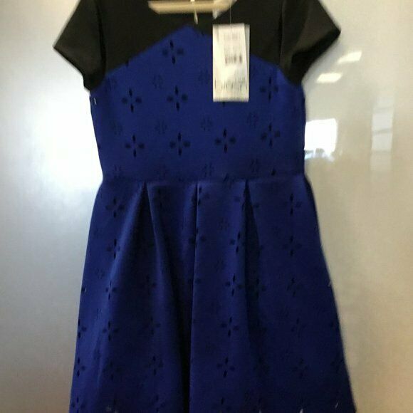 Blush Girls Laser Cut Short Sleeves Party Dress MSRP $100