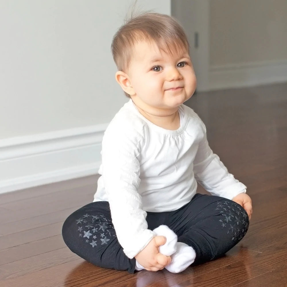 Bamboo Black Crawling Legging with Knee Grips (Unisex)