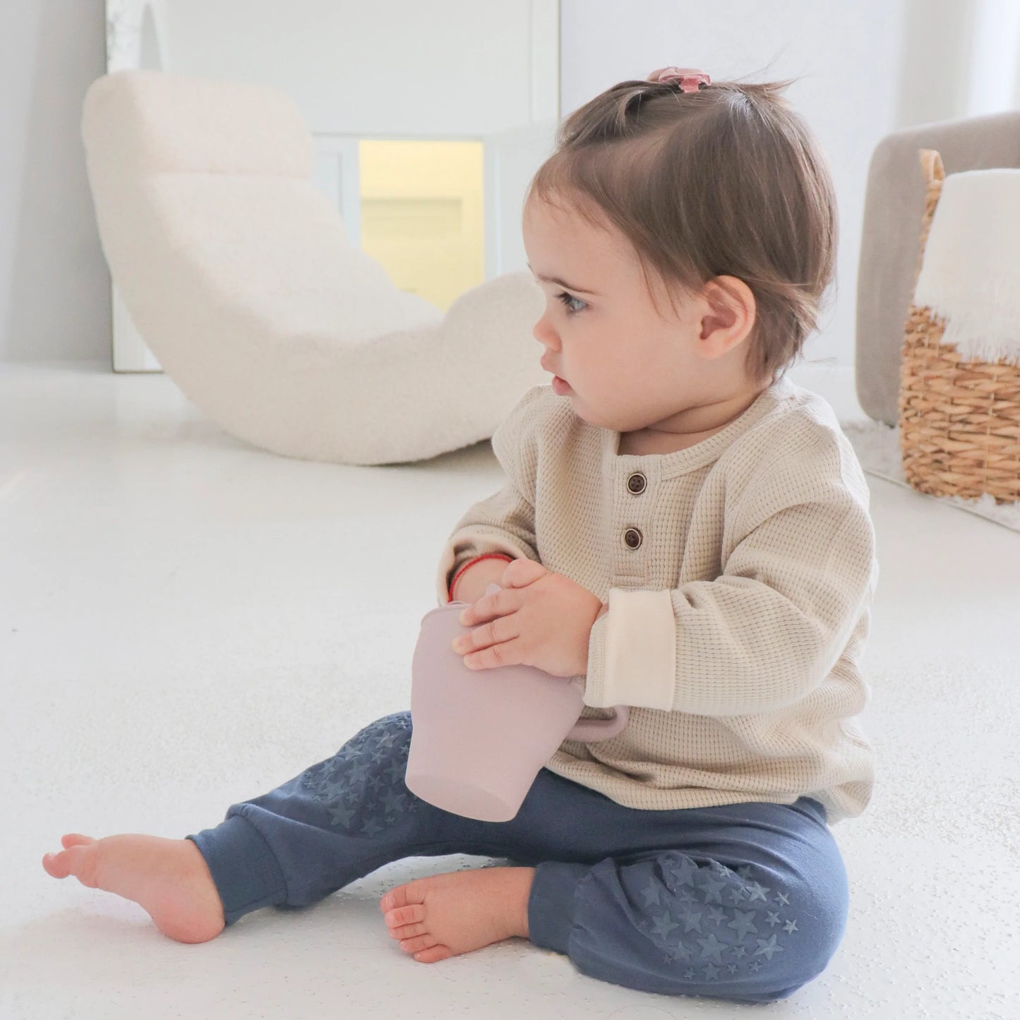 Washed Navy Crawling Harem Pant in 100% Organic Cotton (Unisex)