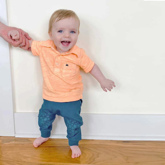 Washed Navy Crawling Harem Pant in 100% Organic Cotton (Unisex)