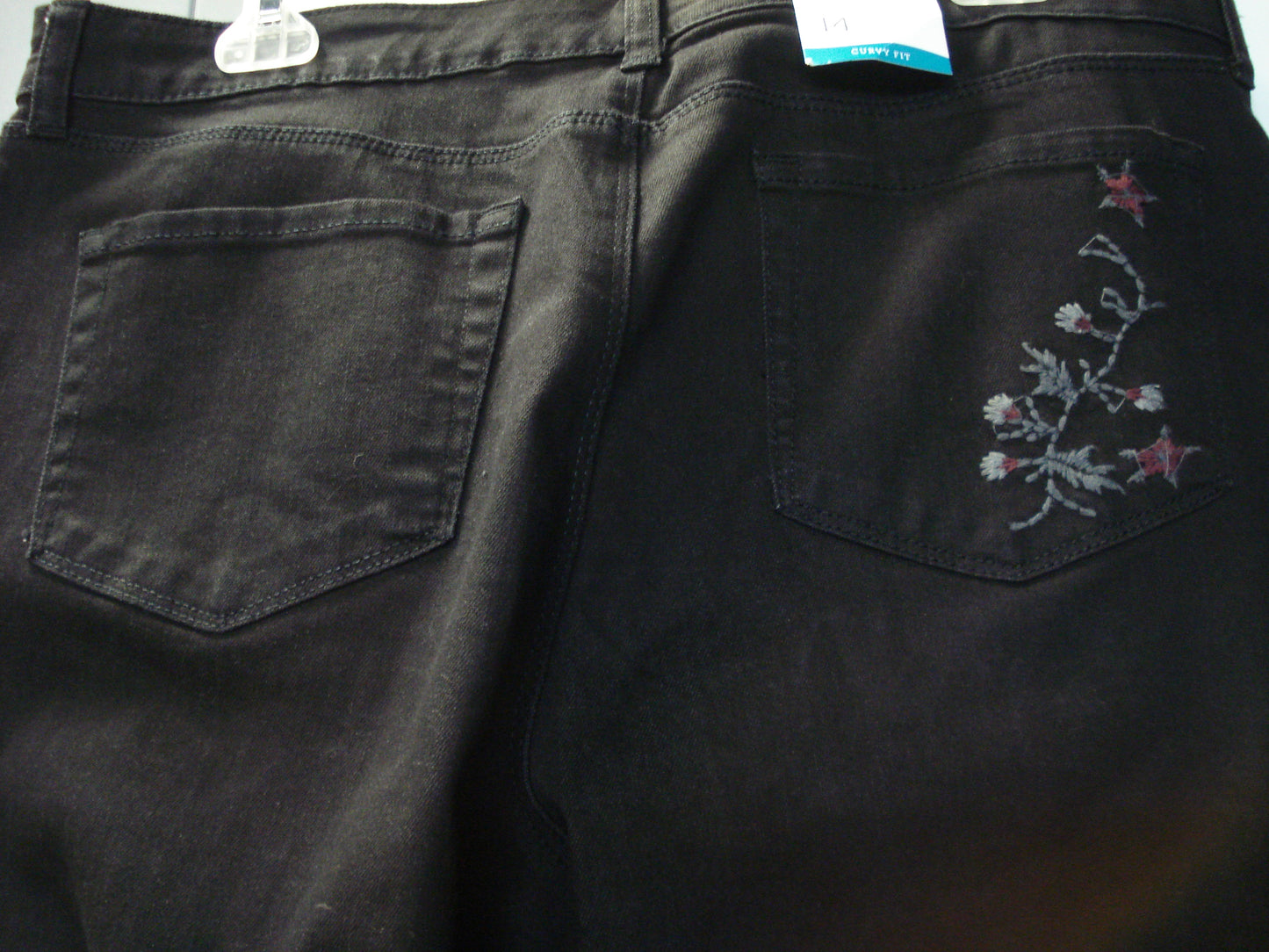 Style & Co Embroidered Curvy-Fit Skinny Jeans. MSRP $80