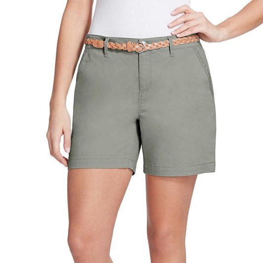 Gloria Vanderbilt Women's Belted Short (Sage Moss)